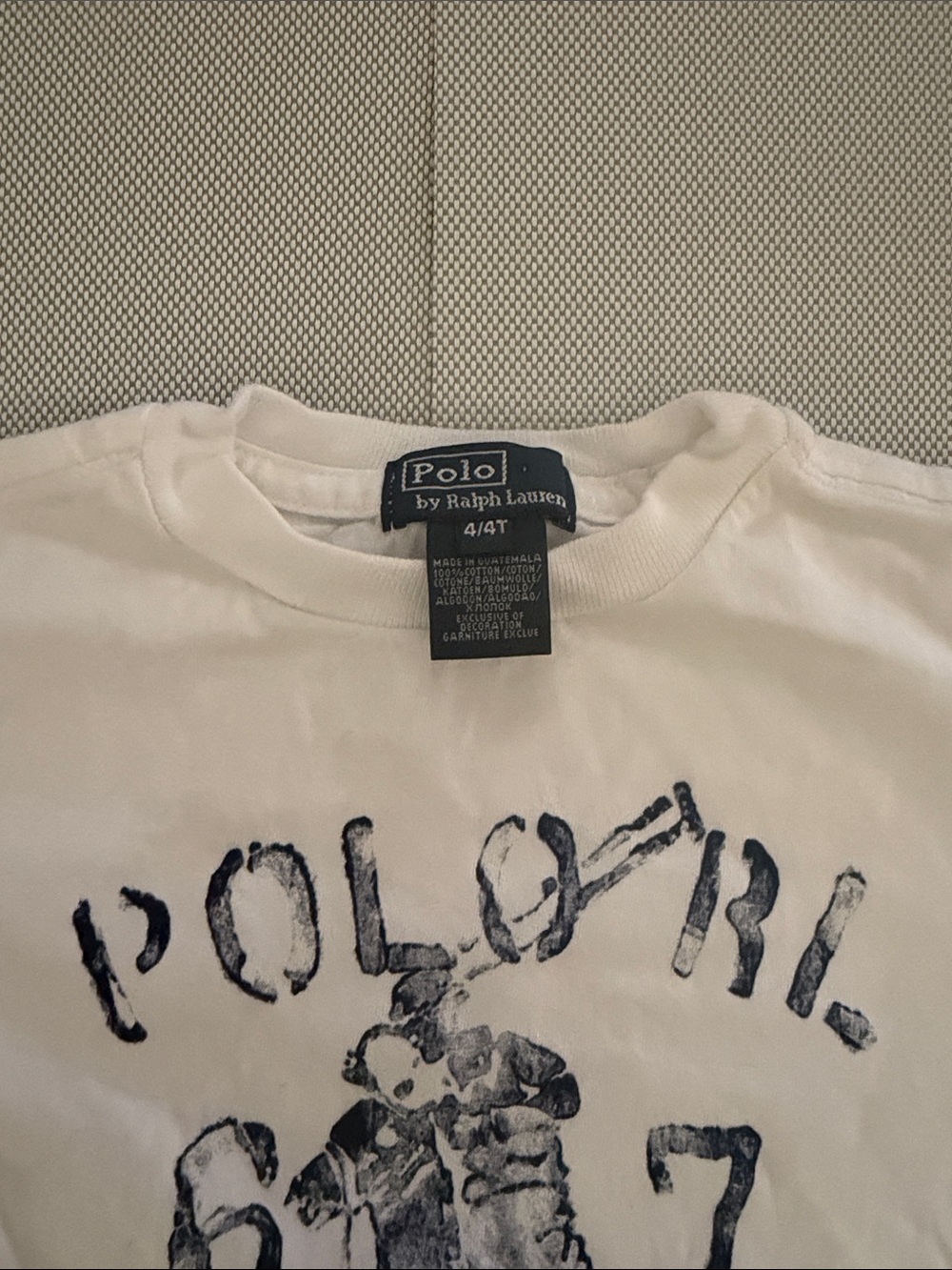 Polo by Ralph Lauren White Kids Graphic Tee with Navy Print